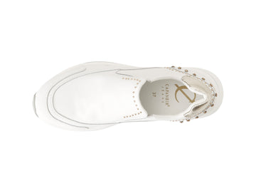 CafèNoir Slip-On with Studs, Rhinestones and Platform Leather Upper