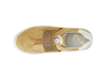 CafèNoir Slip-on Spring Summer Elastic Strass Upper Suede Leather