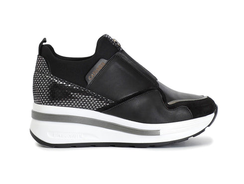 CafèNoir Slip-on Invernale Zeppa Maxi Elastico Tomaia Pelle Nera C1DN1003-N001