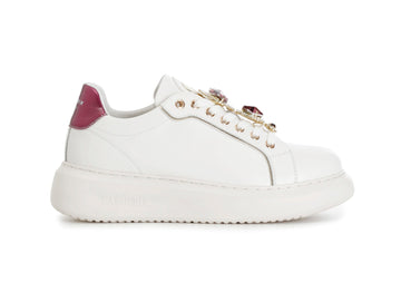 CafèNoir Donna Sneakers Gioiello con Accessori Tomaia Pelle