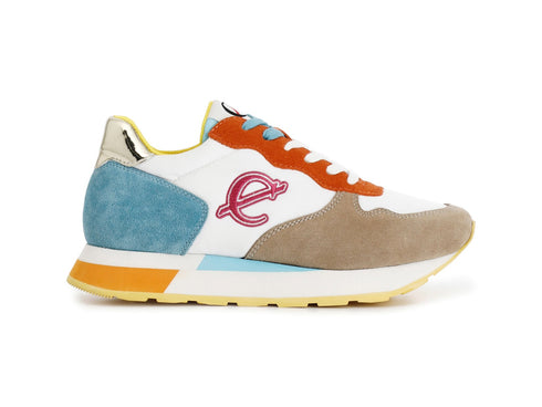 CafèNoir Donna Sneakers Multicolore Pelle Scamosciata e Tessuto Multi Beige C1DB6031-L017
