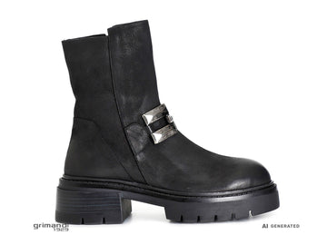 CafèNoir Stivaletti Nabuk: Versatili per Ogni Outfit Autunno/Inverno Nero C1FB7003-N001  - AI-Generated Model