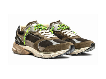 Crime London Sneaker Uomo Fugitive Verde Militare e Lime