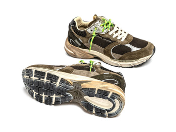 Crime London Sneaker Uomo Fugitive Verde Militare e Lime