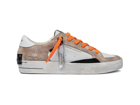 Crime London SK8 Deluxe Sneakers Uomo Casual Chic Sand White 14104