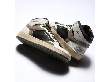 Crime London Sneaker Uomo Chelsea Mid Nera, Bianca e Militare