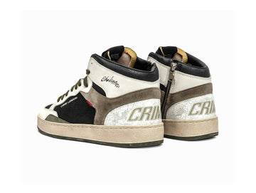 Crime London Sneaker Uomo Chelsea Mid Nera, Bianca e Militare