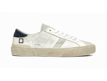 D.A.T.E. Sneakers HILL Low Uomo con Tomaia Pelle Used White Black