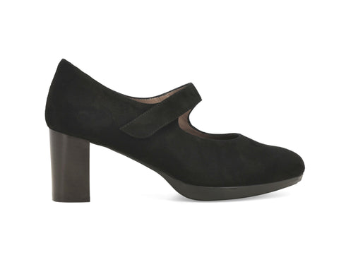 Melluso Décolleté Nera in Camoscio con Tacco Alto e Plateau D5153-251883