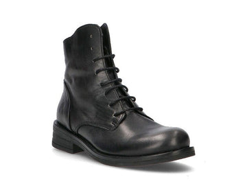Felmini Combat Boots Laces Zipper Leather Upper