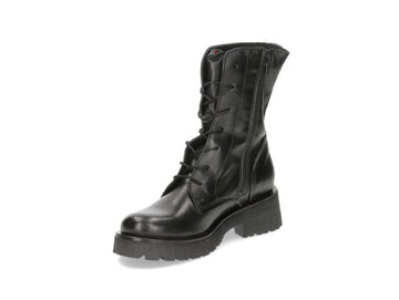 Felmini Combat Boots Laces Zipper Leather Upper