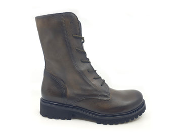 Felmini Anfibi Autunno Inverno Suola Carrarmato Tomaia Pelle Marrone Militare C576