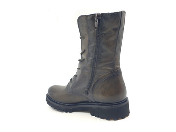 Felmini Boots Fall Winter Laces and Zip Leather Upper