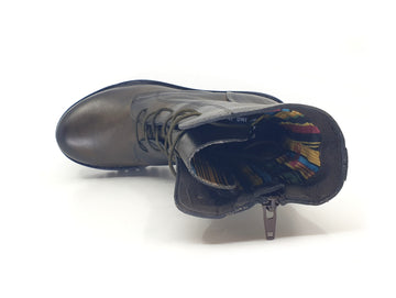 Felmini Boots Fall Winter Laces and Zip Leather Upper