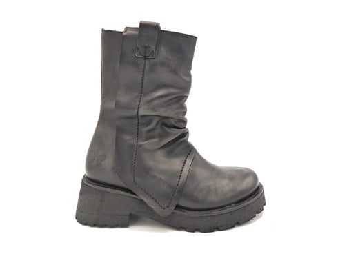 Felmini Boots Fall Winter Side Zip Leather Upper