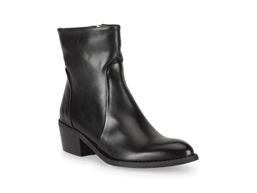 Felmini Women's Minimal Black Leather Ankle Boots F/W