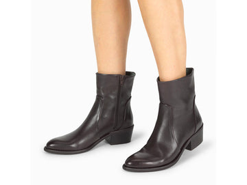Felmini Women's Autumn/Winter Ankle Boots in Dark Brown Leather