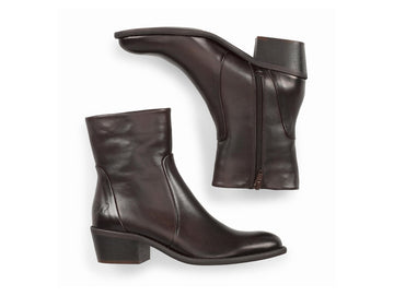 Felmini Women's Autumn/Winter Ankle Boots in Dark Brown Leather
