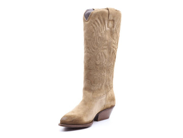 Felmini Western Boots Embroidery Suede Leather Upper