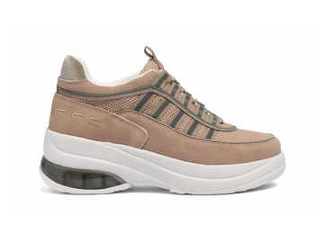 Fornarina Sneaker UP Taupe e Rosa Antico con Platform