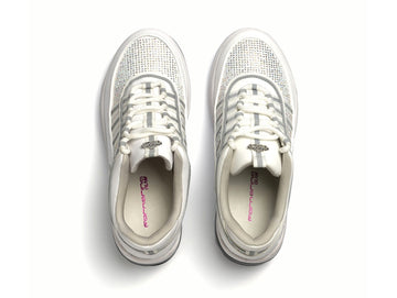 Fornarina Sneakers UP Laces Wedge Platform Leather Microstrass