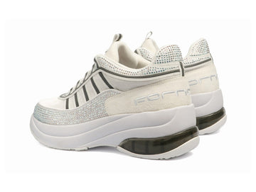 Fornarina Sneaker UP Bianca con Strass e Platform A/I