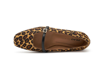 Frau Ballerinas Made in Italy Strap Upper Leopard Leather