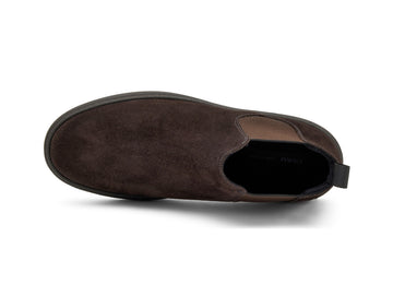 Frau Chelsea Boot for Men "City" in Dark Brown Suede