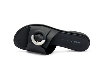 Frau Women's Slipper with Decorative Buckle Leather Upper