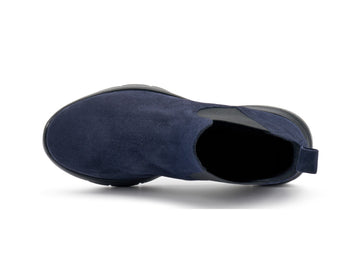 Frau Chelsea Women's Comfort Tech Boot in Blue Suede