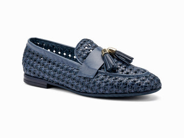 Frau Low Heel Loafers with Woven Leather Tassels