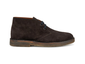 Frau Uomo Polacchino Desert Boot Made in Italy in Camoscio Marrone Pepe 25A0