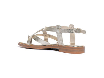 Women's Sandal Frau Low Flip Flops Crossed Straps Leather