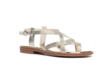 Women's Sandal Frau Low Flip Flops Crossed Straps Leather