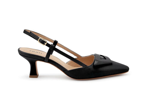 Frau Slingback Primavera Estate in Pelle con Accessorio Nero 81m2