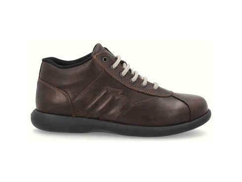 Frau Scarpe Alte Uomo Comfort in Pelle Marrone Slavato A27D4