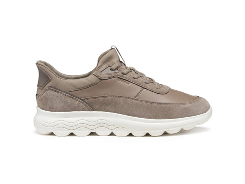 Geox Sneaker Donna Spherica Plus in Pelle Taupe Beige d567mb