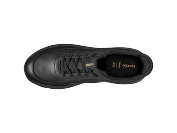 Geox Women's Spherica Plus Leather Sneaker in Total Black