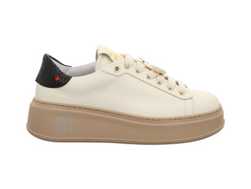 Gio+ Sneakers Made in Italy Gioiello Cigno Tomaia Pelle Panna pia80a