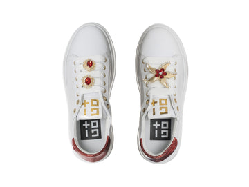 Gio+ PIA300A Sneakers Jeanne Gioiello Star in Leather Made in Italy