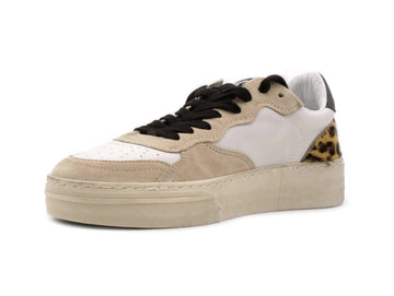 4B12 Sneakers Donna Hyper Animalier e Glitter Tomaia Pelle