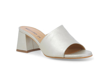 Melluso Women's Slipper with Heel in Metallic Leather