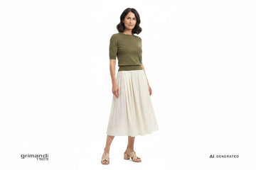Outfit Gonna Melluso K35136Q Beige Cipria donna 50 - AI-Generated Model