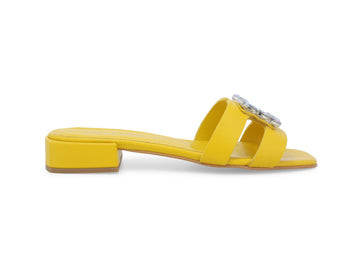 Melluso Ciabatta Elegante con Fibbia Gioiello Tomaia Pelle Gialla N306Z-252925