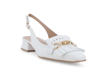 Melluso Décolleté Pelle Bianco - Dettaglio punta V708-255136