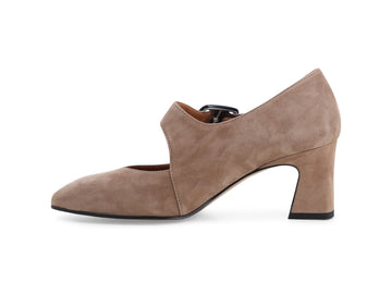 Vista laterale e silhouette décolleté Melluso Donna in camoscio beige