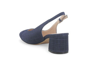 Melluso Décolleté Tessuto Blu - Dettaglio tacco E1301Q-257399
