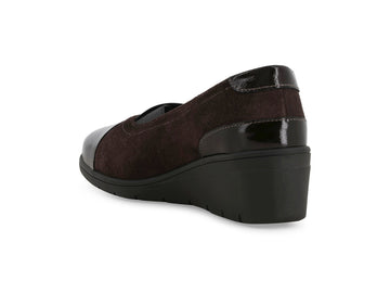 Dettaglio tacco zeppa 4 cm e suola gomma décolleté Melluso