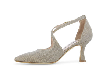 Melluso Décolleté Tessuto Oro - Dettaglio laterale E1631Q-257384