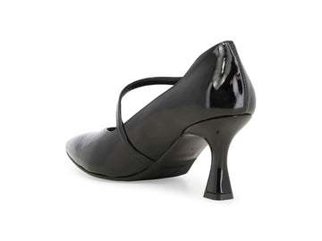 Dettaglio tacco rocchetto 7 cm e suola cuoio décolleté Melluso